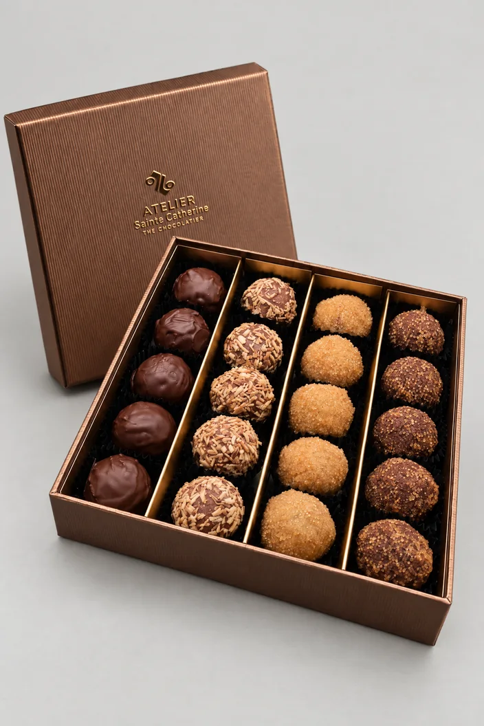 La boîte bronze de truffes