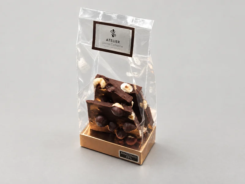 Het zakje breekchocolade Amazonas 75 %